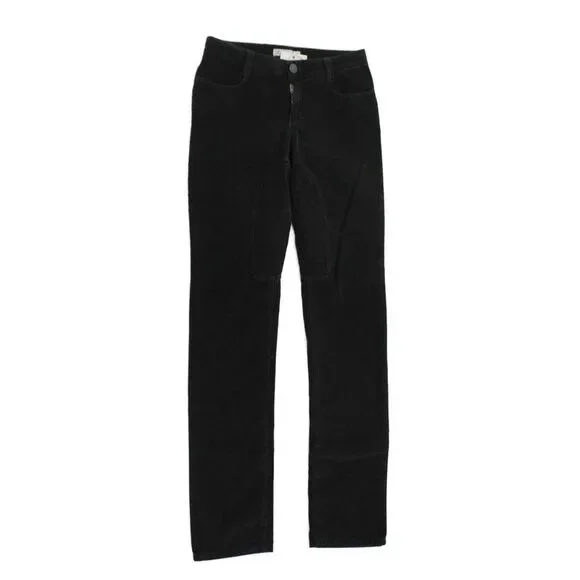 Siviglia Womens Corduroy Flat Front Slim Straight Leg Jeans Black Size 25