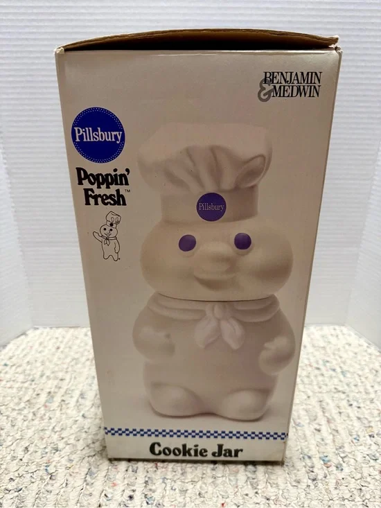 1988 Pillsbury Doughboy Cookie Jar Poppin' Fresh  Benjamin & Medwin-NIB