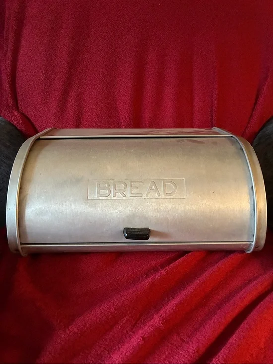 Vintage 1960’s aluminum Roll-Top Bread Box - Countertop Storage