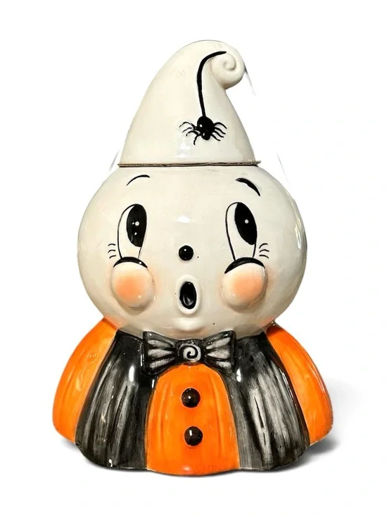 Johanna Parker Halloween Gus The Ghost Cookie Jar Ceramic NEW 2026 Transpac