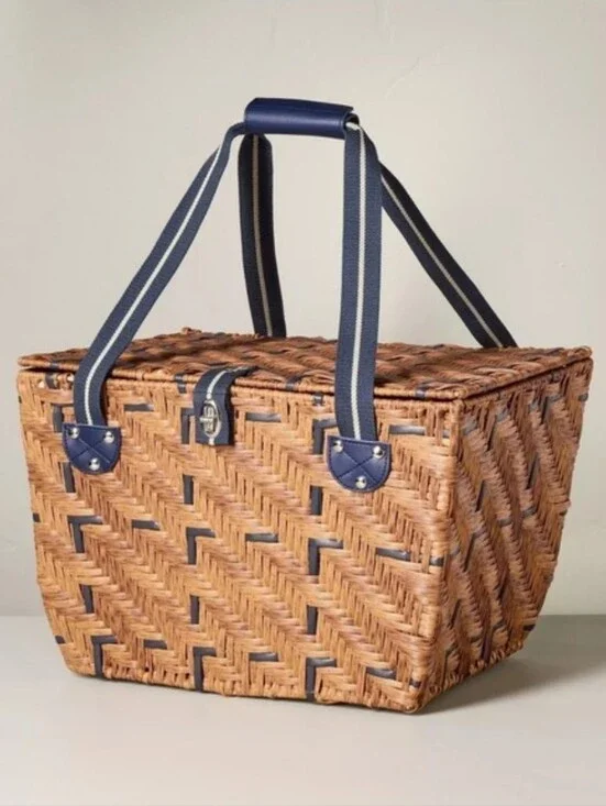 Woven Picnic Basket Light Brown - Hearth & Hand Magnolia