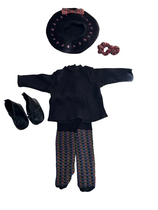 VTG Pleasant Company‎ American Girl Doll Outfit Beret, Sweater, Tights & Boots