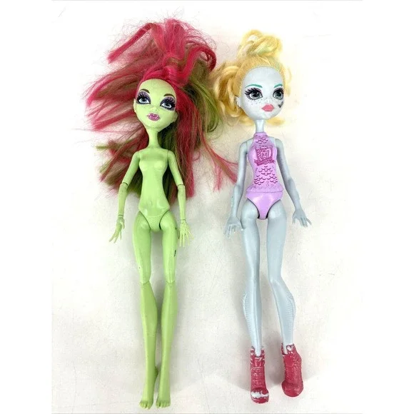 Monster High Doll LOT Venus‎ McFlyTrap Nude 2008 & Laguna Blue Doll 2015 AS IS