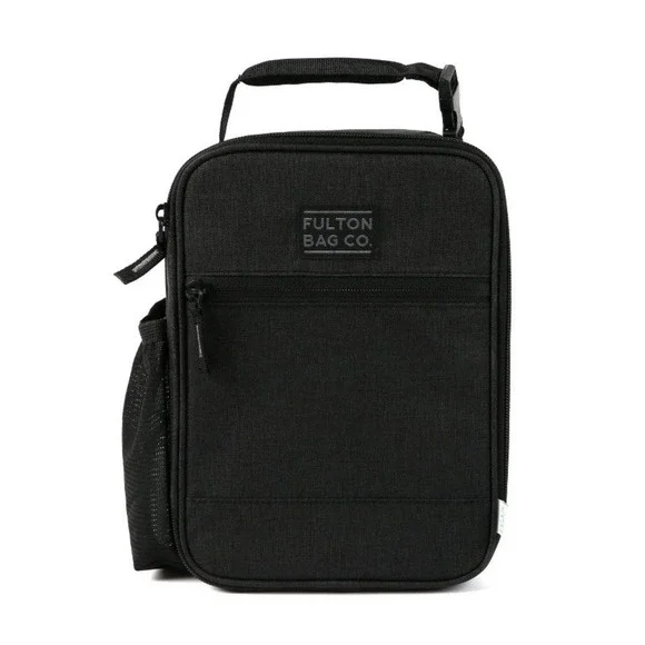 Fulton Bag Co Upright Lunch Bag Unisex OS Black Insulated Microban NWT