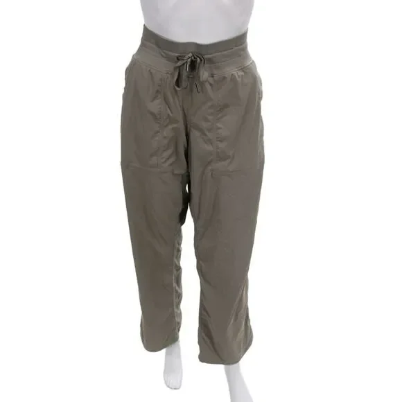Lululemon Women Gray Jogger Pants Drawstring Polyester Spandex Size 12
