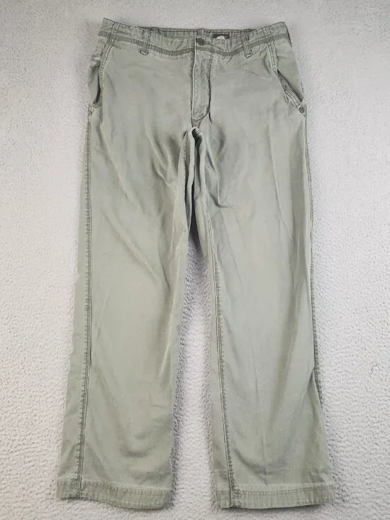 Timberland Pants Mens 34x30 Green Y2K Straight Leg Canvas Cotton Durable Outdoor
