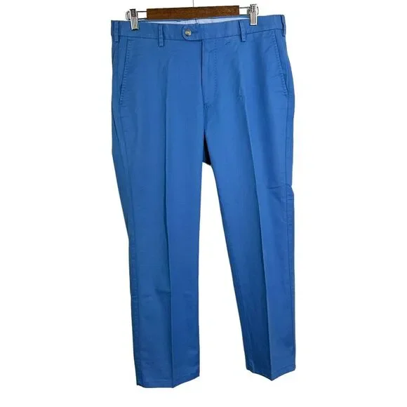 Peter Millar Blue Casual Chino Golf Pants Pima Cotton Spandex Size 33 Stretch‎
