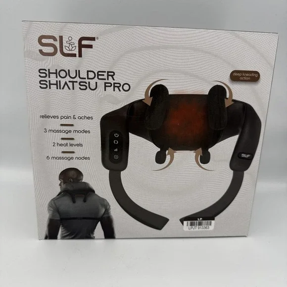 FitRx Shiatsu Pro Cordless Heated Massager, 6 Heads, Neck Back‎ Shoulder, Black