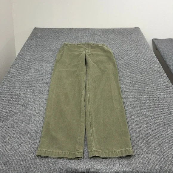 Vintage LL Bean Pants Mens 34 Green Cotton Elastic Back Chino Outdoor Gorpcore