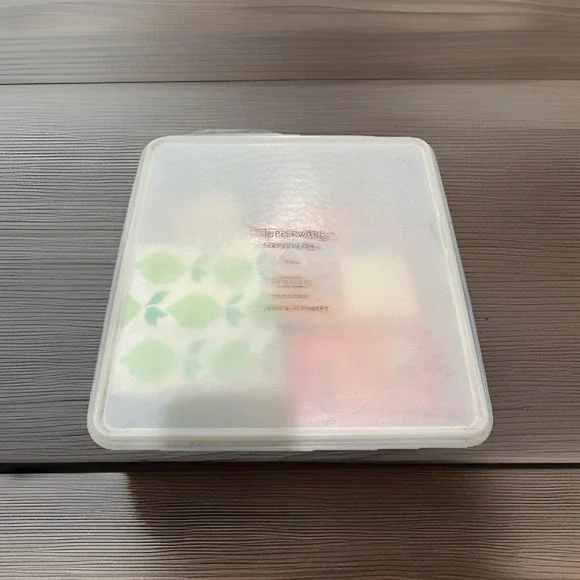 Vintage Tupperware Square Keeper 223-2‎ Translucent White with Tupper Seal Lid