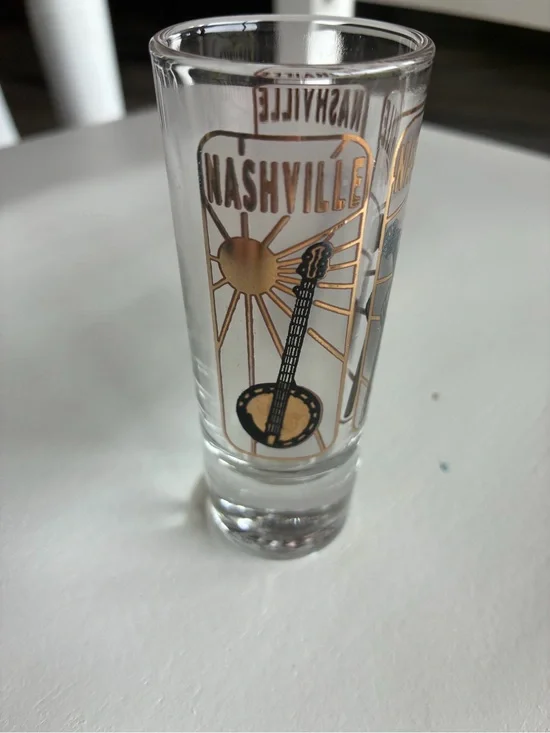 Nashville Gold Accent Shot Glass - Clear Glass