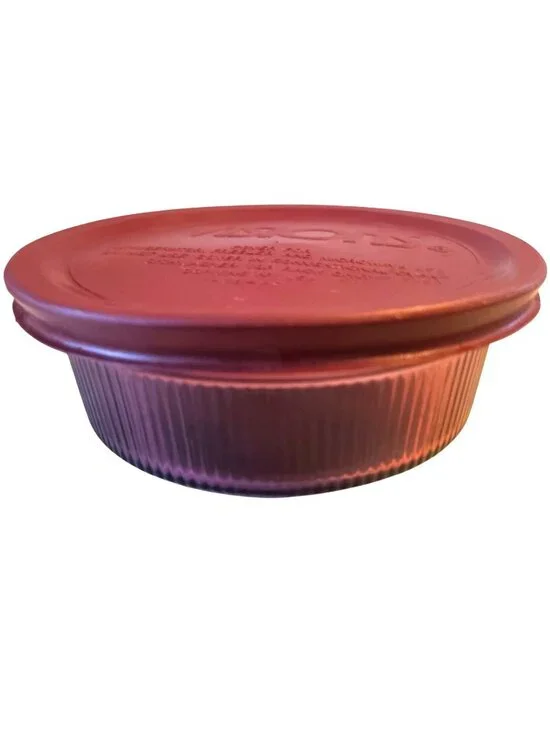Vintage Corning Visions Small 1 pt 450 ml Casserole Dish C-16-B Cranberry w/ Lid