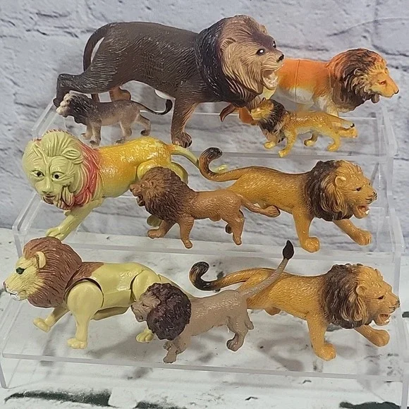 Animal Figures Lion Lot Of 10 Assorted Sizes Some Vintage King Of The‎ Jungle