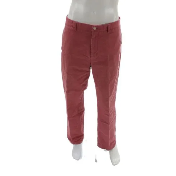 Vineyard Vines Mens Chino Pants Red Cotton Button Solid Size 33
