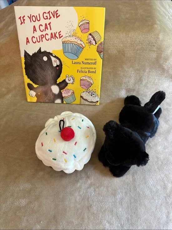 If You Give A Cat A Cupcake book and plushie set