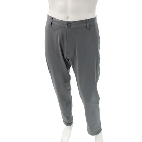 Rhone Mens Chino Pants Gray 100% Polyester Button Closure 31 Inseam Size 33