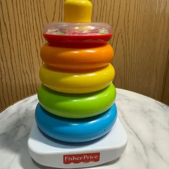 Fisher price rock a stack with rattler vintage