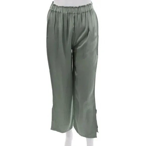 Free For Humanity Womens Cropped Bohemian Green Pants Size One Size