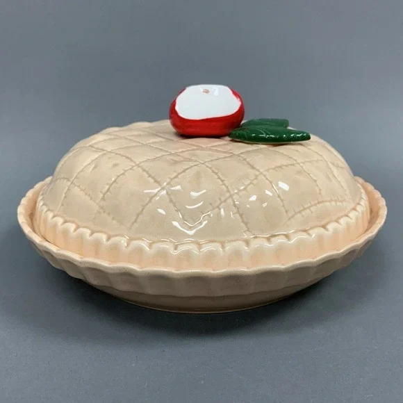 Certified International Corp Apple Pie Keeper Storage‎ Plate Dish 11 1/4 across