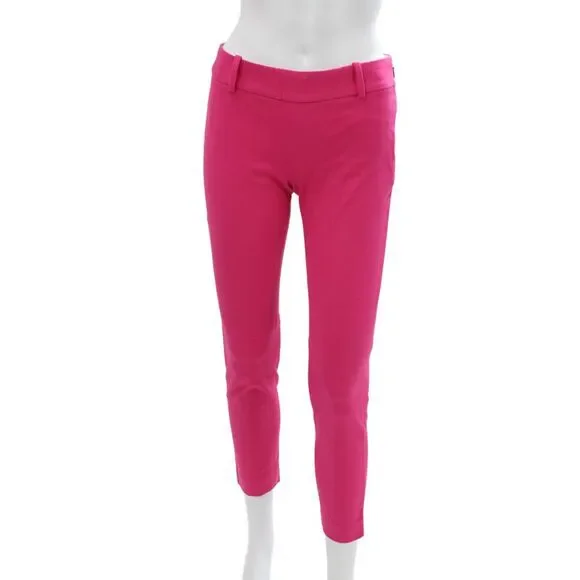 J Crew Womens Ankle Pants Pink Cotton Zip Solid Size 00