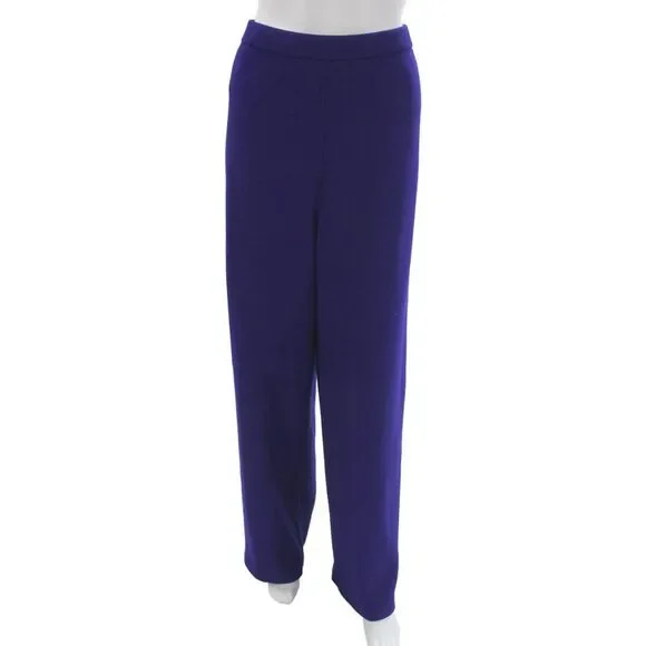St. John Collection Women Dress Pants Purple Wool Rayon Size L