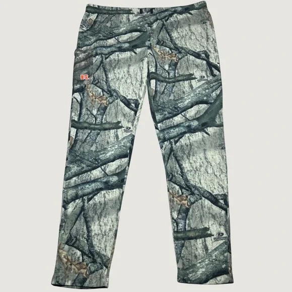 Russell Outdoors Cargo Pants Mens XL/2XL Fleece Mossy Oak Treestand Camo APX G2