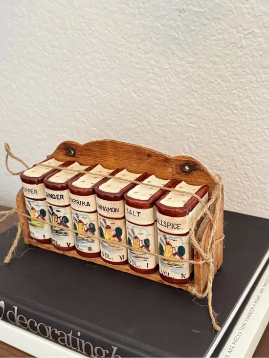 Vintage 50s Book Spice Rack Vintage Mid Century Spice Rack
