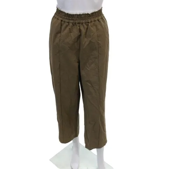 Modern Citizen Women's Elastic Waist Pocket Pull-On Casual Pants Brown Size L