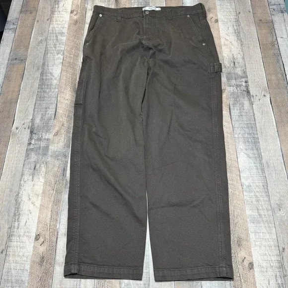 Hollister Pants‎ Men 36x32 Brown Baggy Carpenter Y2K Streetwear Casual Grunge