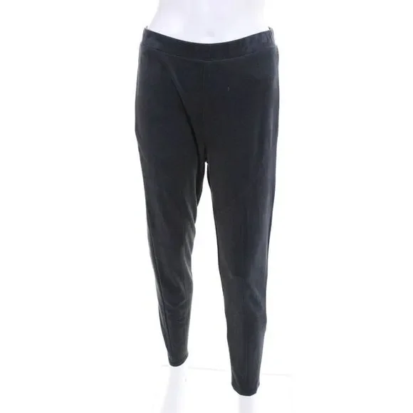 Fifteen Twenty Womens Faux Suede High Waist Leggings Grey Size Medium 11325965