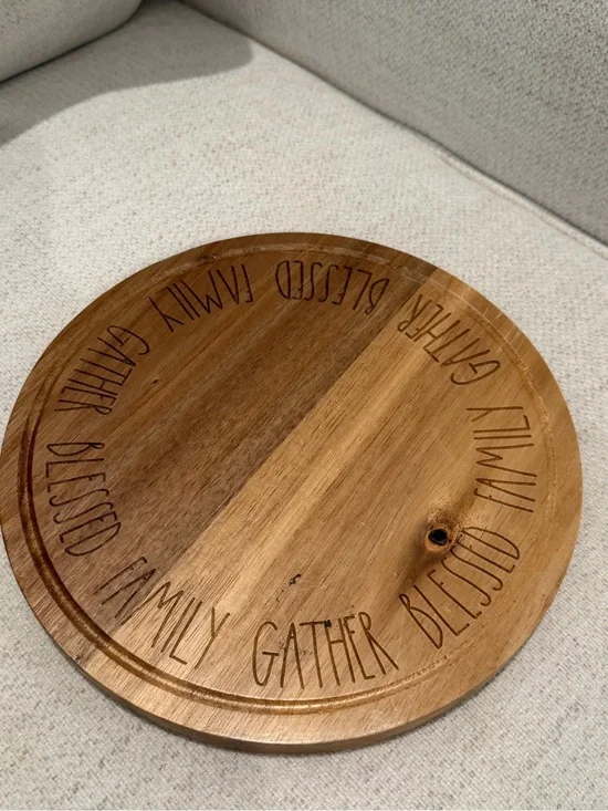 Rae Dunn Wood Round Serving Board Brown
