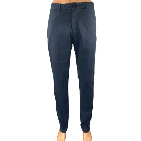 Theory Zaine Men's Blue Straight Leg High Waist Chino Trousers Dress Pants Sz 32