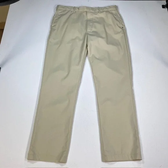 RLX‎ Ralph Lauren Mens Golf Pants Tan Straight Fit 36x34 Polyester