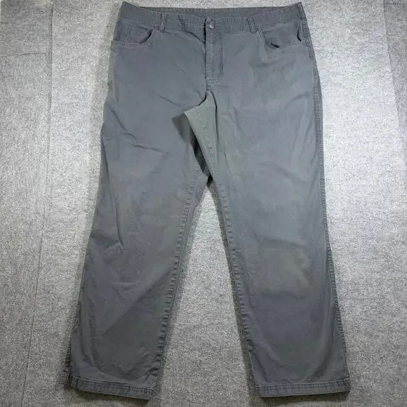 Columbia Pants Mens 40x30 Gray Regular Fit Five Pocket Cotton Stretch Casual