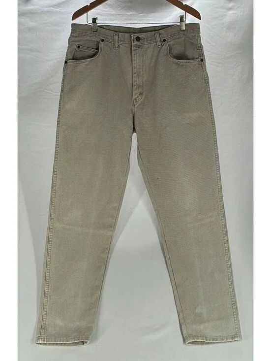 80s Wrangler denim Work Pants Made in USA Tan Faded Grunge