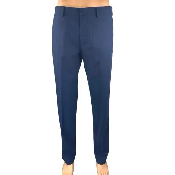 J.Crew Thompson Men's Blue Wool Straight Leg Slim Fit Trousers Dress Pants Sz 32