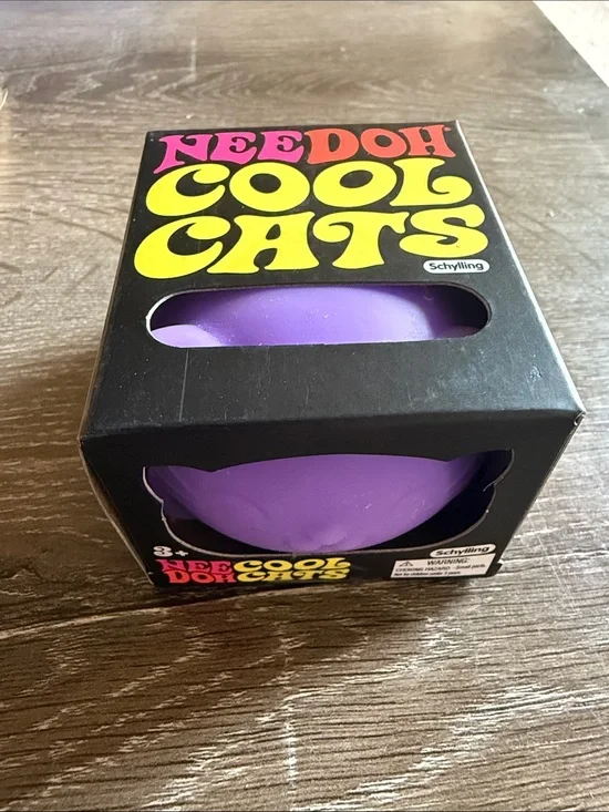 Needoh Cool Cats Purple Squishy Stress Toy
