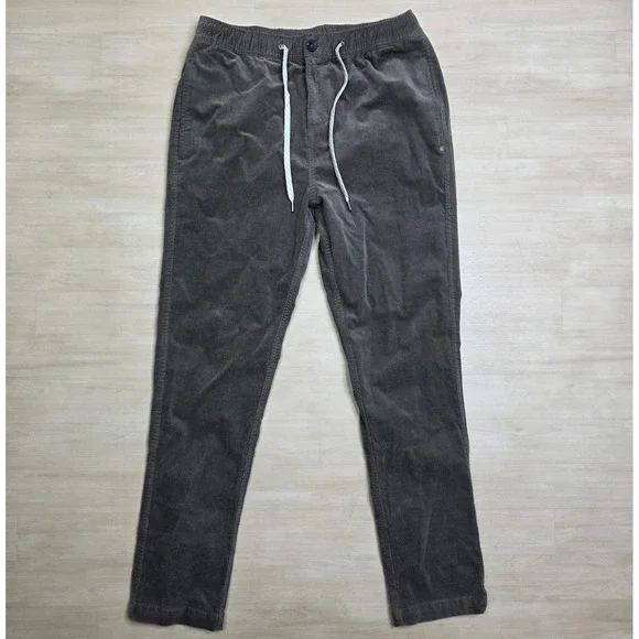 Vuori Mens Optimist Corduroy Pants Grey V440 Stretch Jogger Chino Size Medium