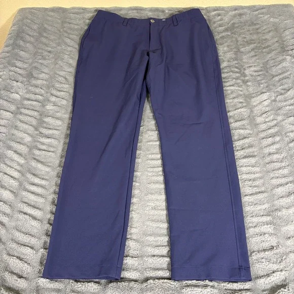 Under Armour Mens Navy Blue Performance Golf Pants Stretch Waist 38/32 AR114