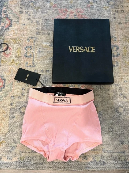 Versace Women's Pink High-Waist Shorts Size 1 NWT & Box