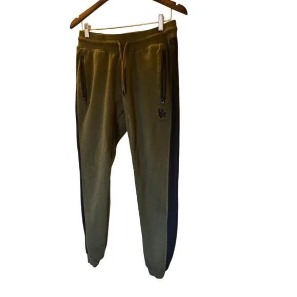 YoungLA Men's Olive Green Black Joggers Sweatpants YLA Logo Size M
