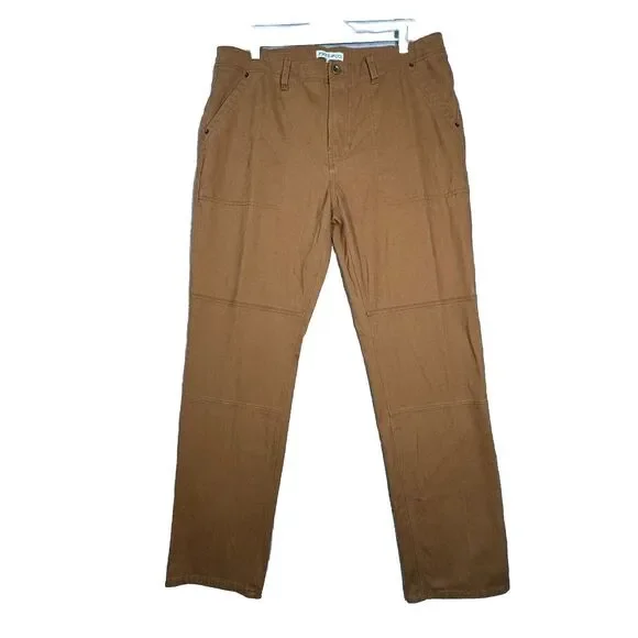 Frye & Co Pants Mens 34x32 BrownStraight Leg Double Knee Neutral Preppy Heritage
