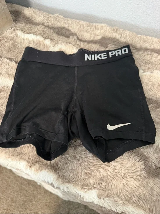Nike Pro Black Women's Compression Bike Shorts with White Swoosh