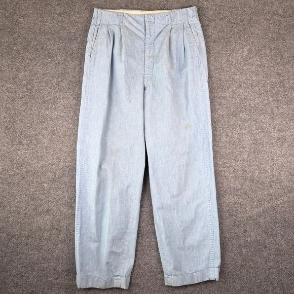 Vintage 50s Hercules Utility Pants Mens 32x32 Sail Cloth Drop Loop Gusset Chino