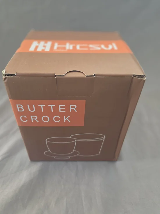 French Butter Crock - White Ceramic Butter Dish