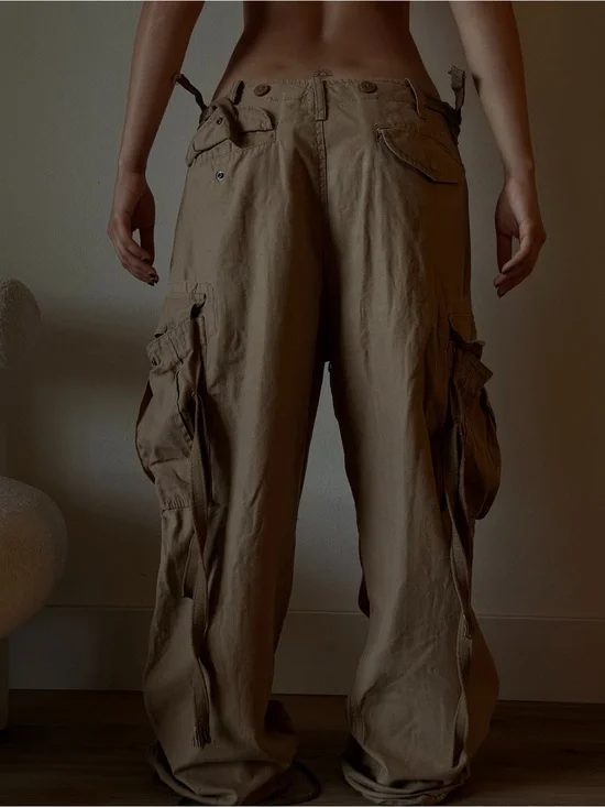 Rare Vintage Y2K Low Rise Oversized Utility Cargo Pants