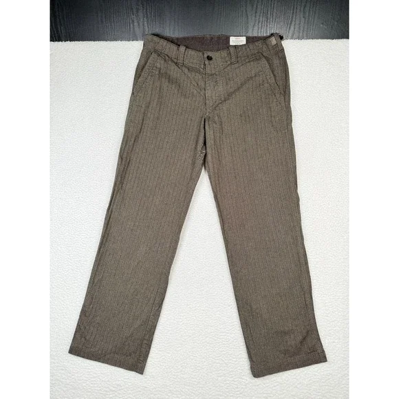 Hugo Boss Chino Pants Mens 52 Fits 34x32 Brown Herringbone Comfort Fit Golf