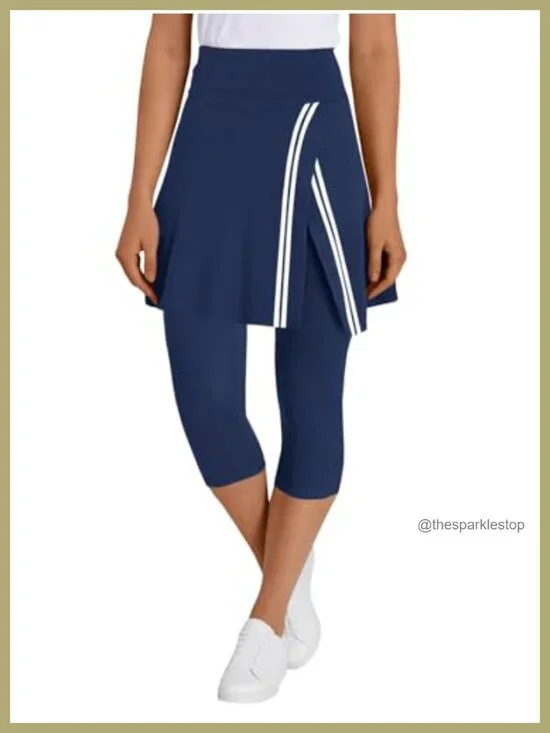 Women's Tennis Skirt with Capri Leggings Athletic Skort with Pockets for Golf