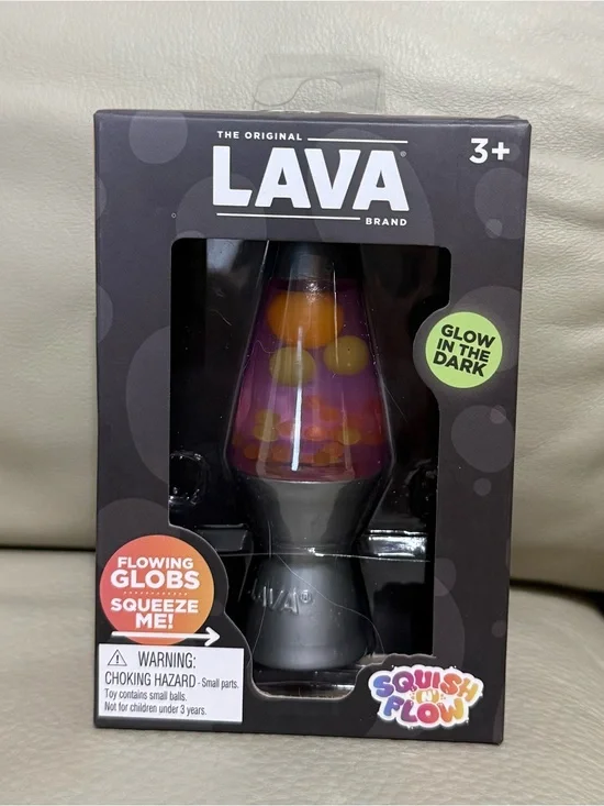 Schylling Lava Squish N Flow Squishy NeeDoh Glow In The Dark Purple Lava Lamp