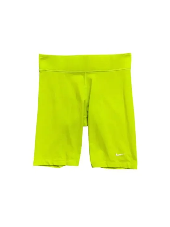Nike Shorts Womens M Medium Acid Lime Sportswear Essential Pull On 10 Inch Biker